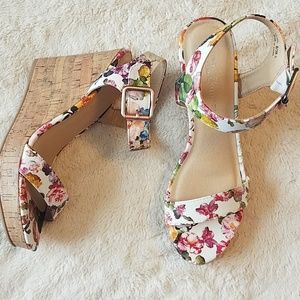 Chinese Laundry floral wedges